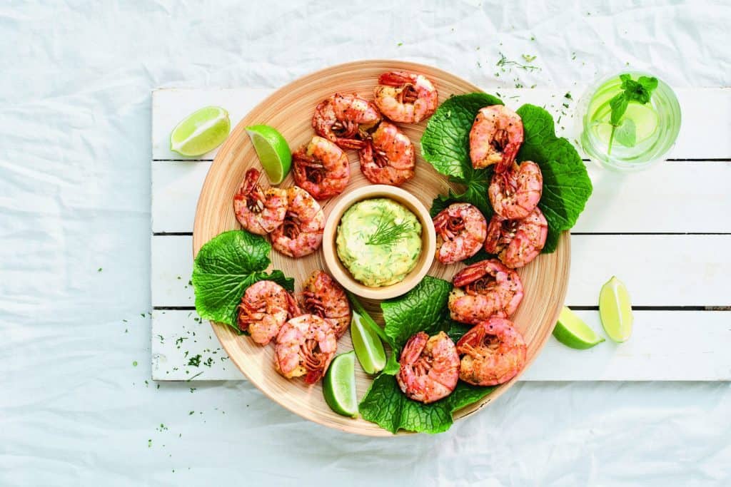 Verstegen Mint and lime marinated prawns