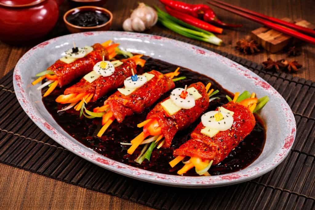 Oriental Black Bean Beef Parcels