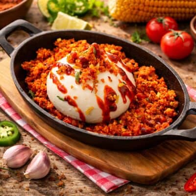 Melting Burrata With Chorizo & Tex Mex Crumble
