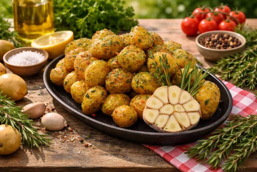 Combi-Steamed Garlic Butter Roast Potatoes