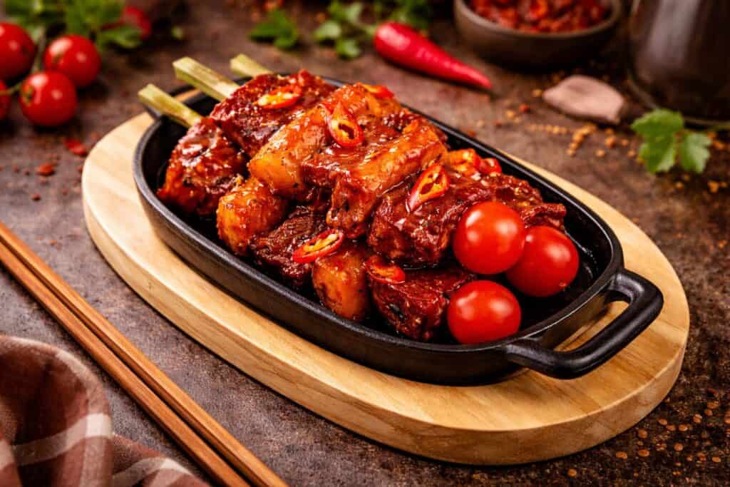 Harissa Hot Honey Mixed Skewers
