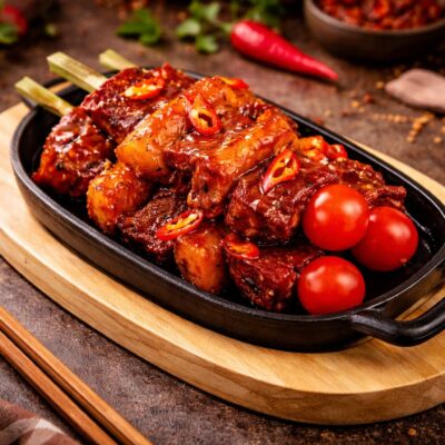Harissa Hot Honey Mixed Skewers