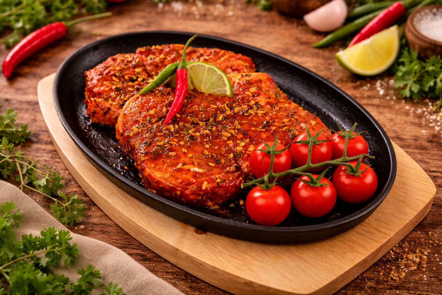 Spicy Harissa Lamb Steaks