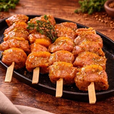 Pork & Apricot Coconut & Lime Skewers
