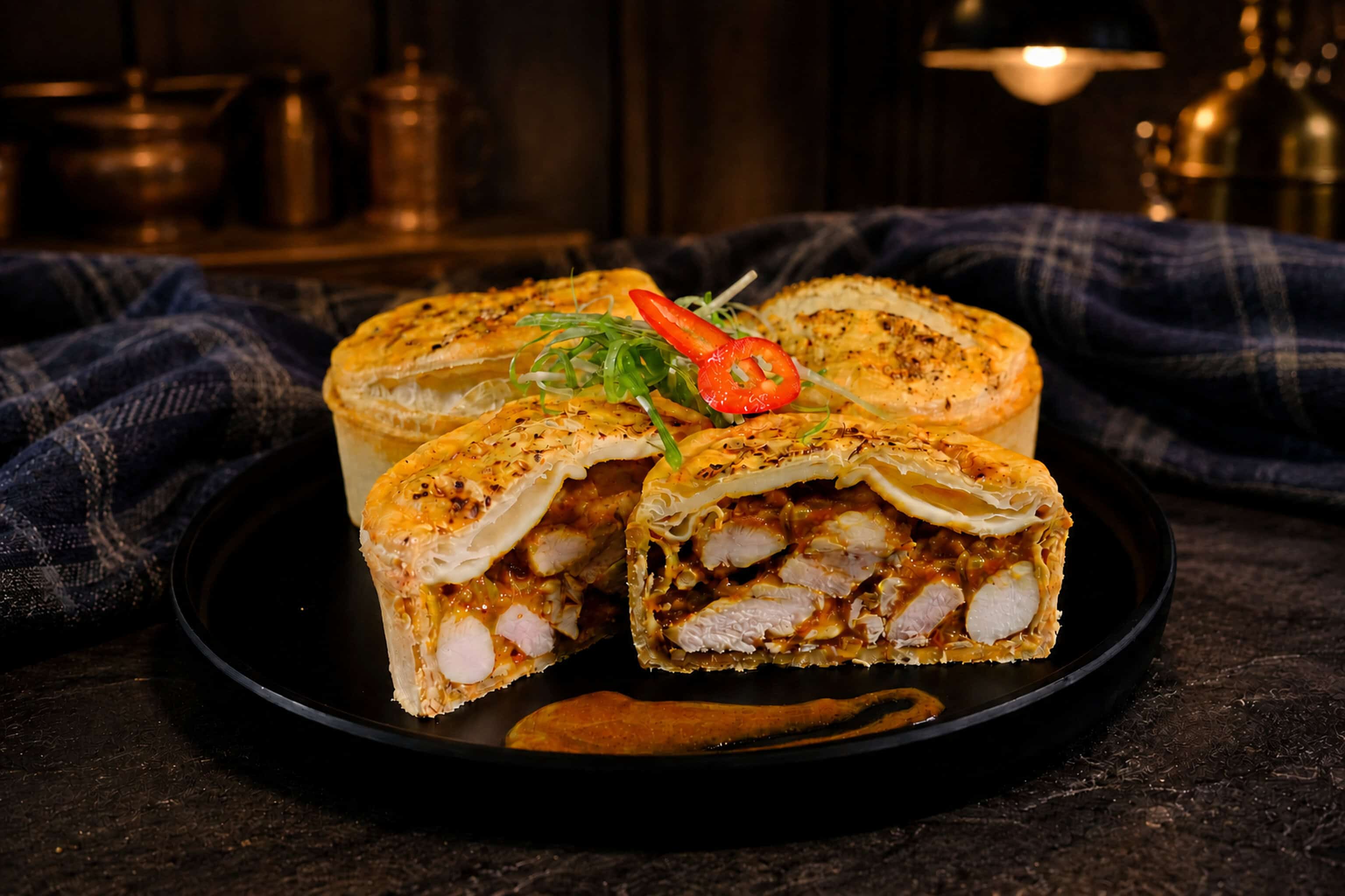 Spicy Bombay Chicken Pie