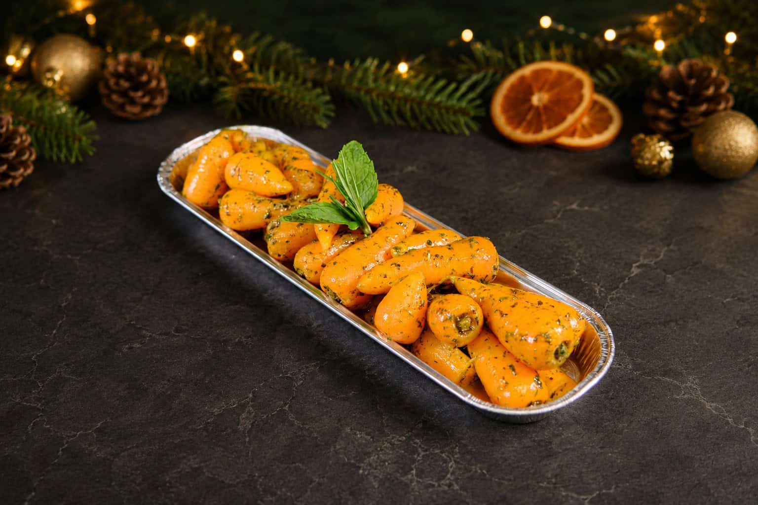 Royal Mint and Rosemary Carrots