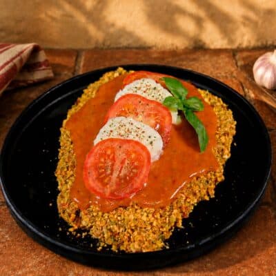 Tomato and Mozrella Parmo