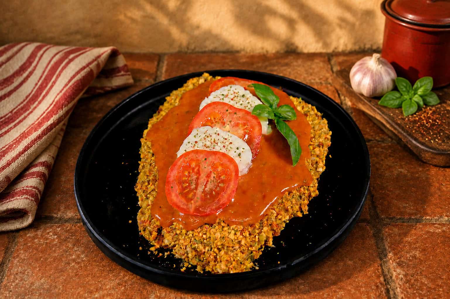 Tomato and Mozrella Parmo